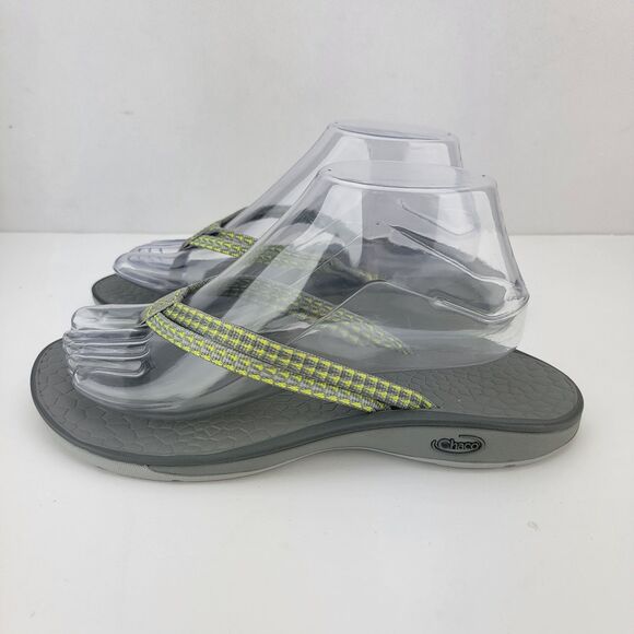 Chaco Womens Size 8 Grey Green Waypoint Cloud Thong Comfort Slide Sandals - Picture 1 of 8